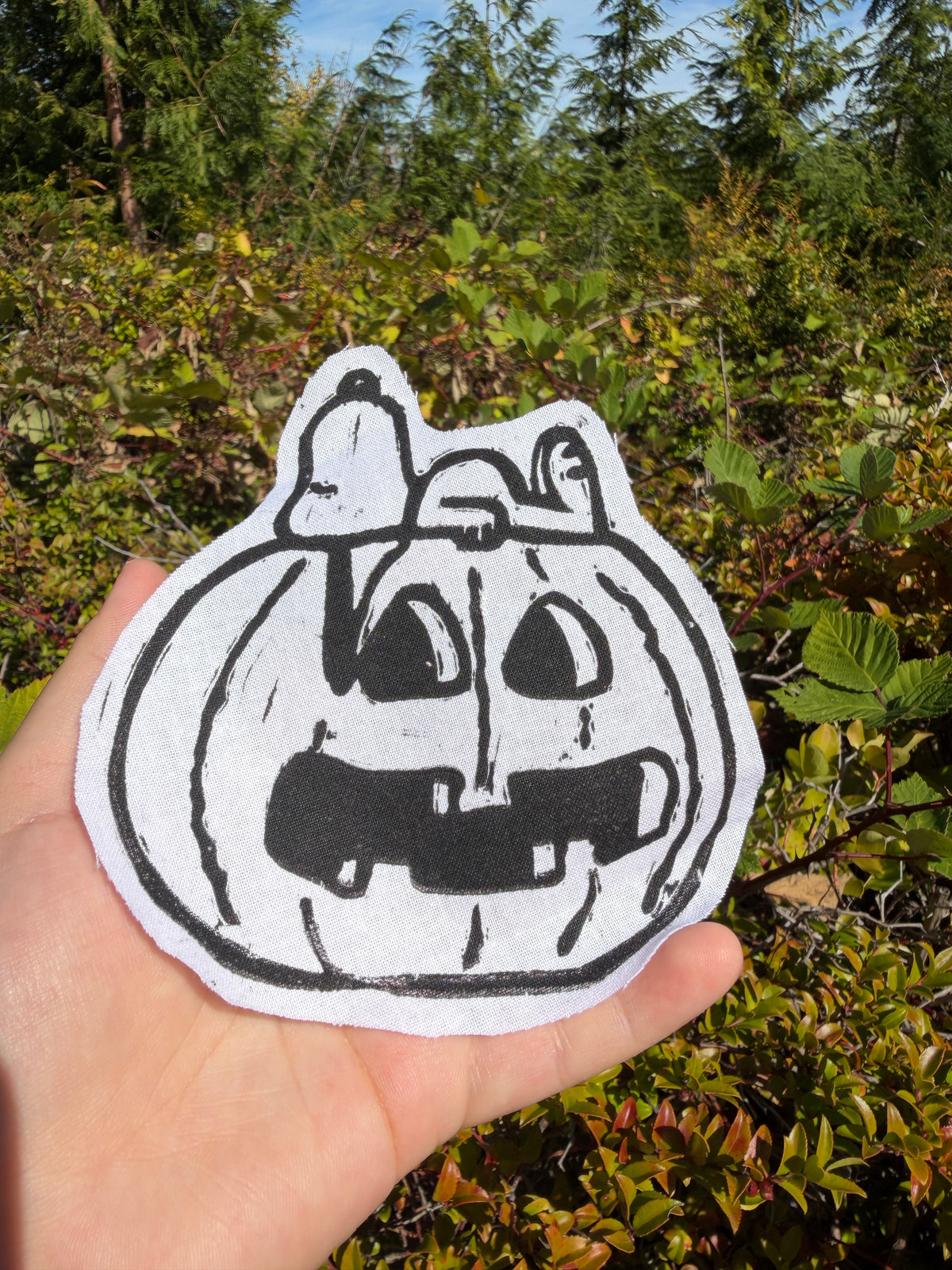 Snoopy Pumpkin Fabric Patch