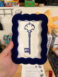 Indigo skeleton key framed, 4x6