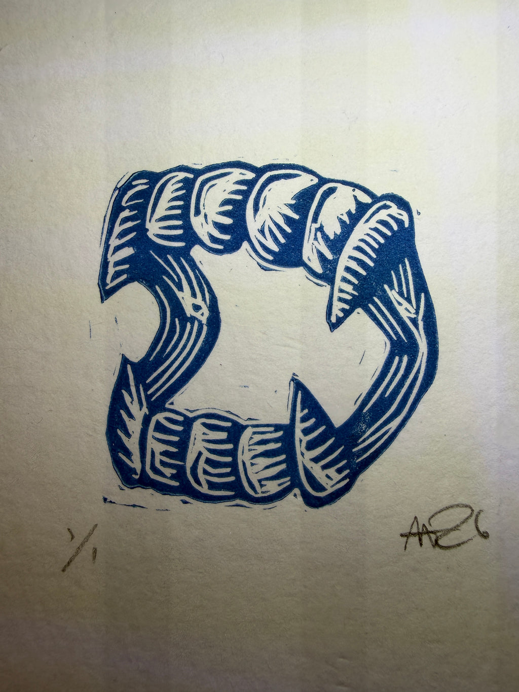 Blue vampire teeth