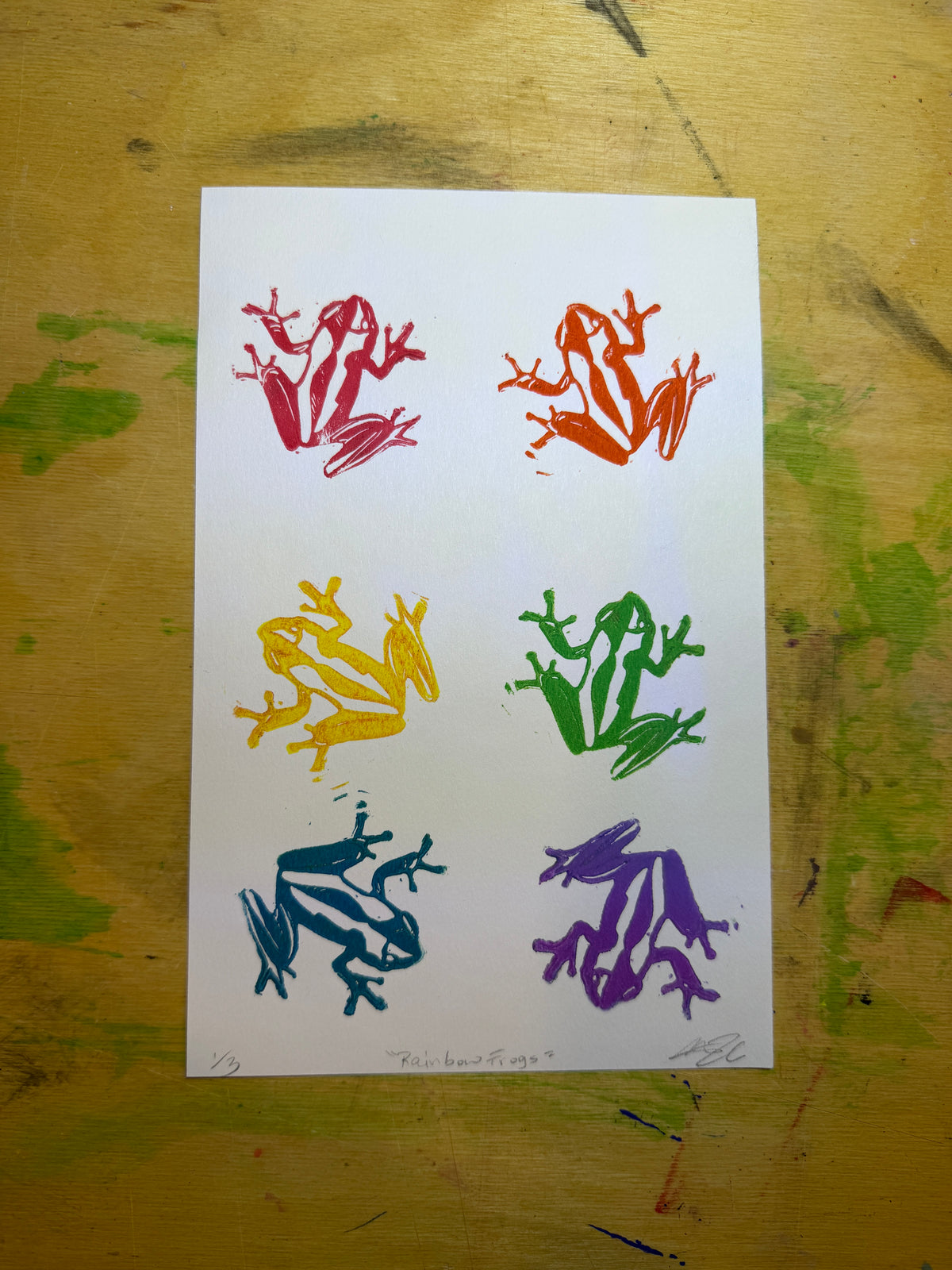 Rainbow frogs 5.5x8.5